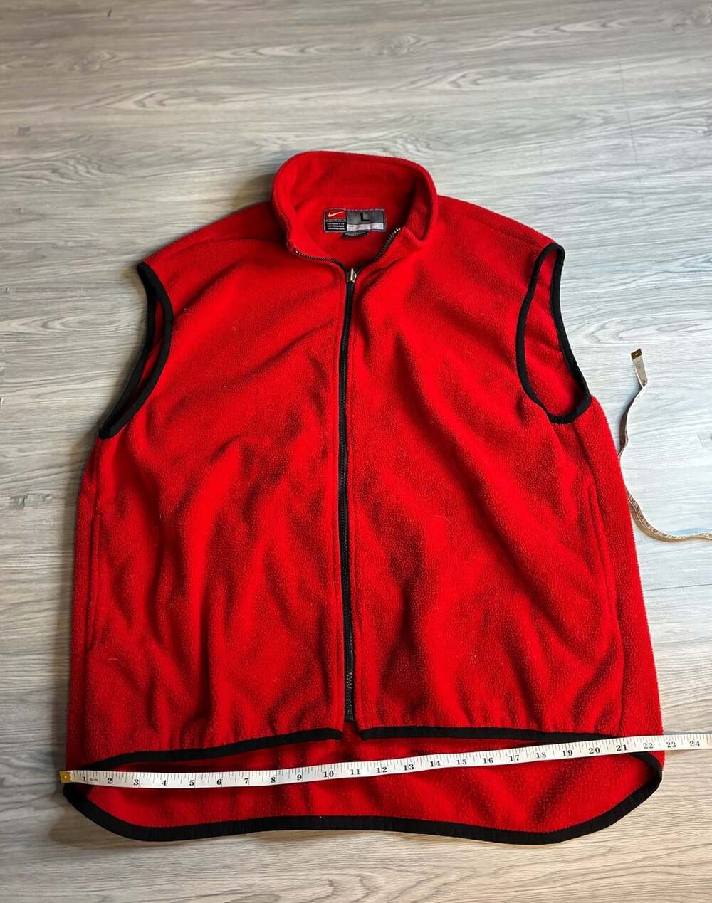 Nike Fleece Vest Size L Red Full Zip